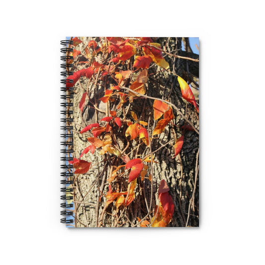 NN Spiral Notebook - Ruled Line Fire Leaves Tree