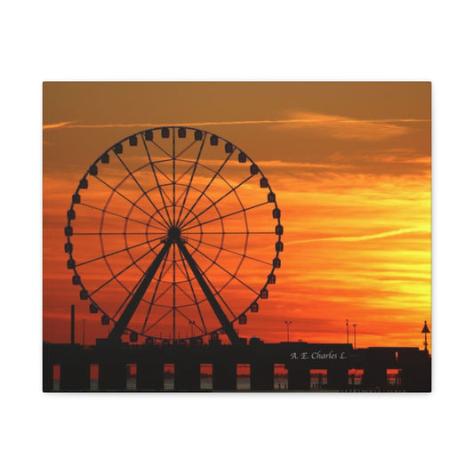 Canvas Gallery Wraps Yellow Sky ACNJ Ferris Wheel