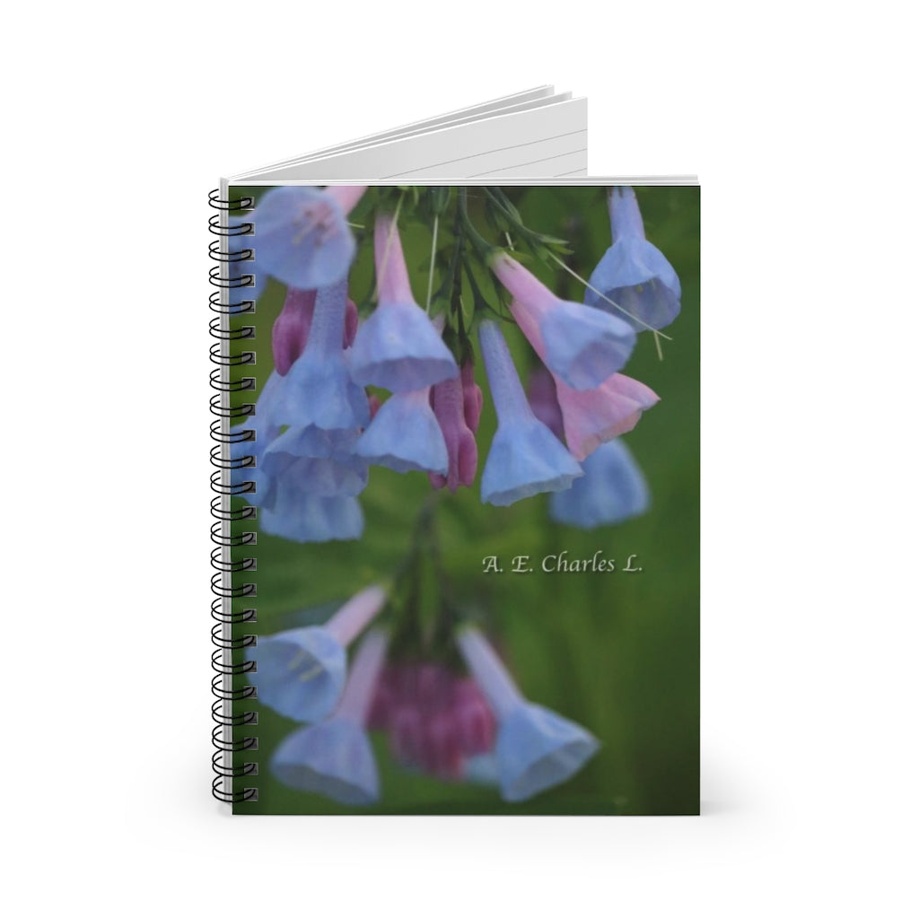 Spiral Notebook - Ruled Line Pale Trumpet Flowers