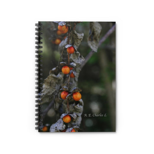 Spiral Notebook - Ruled Line Orange Berries