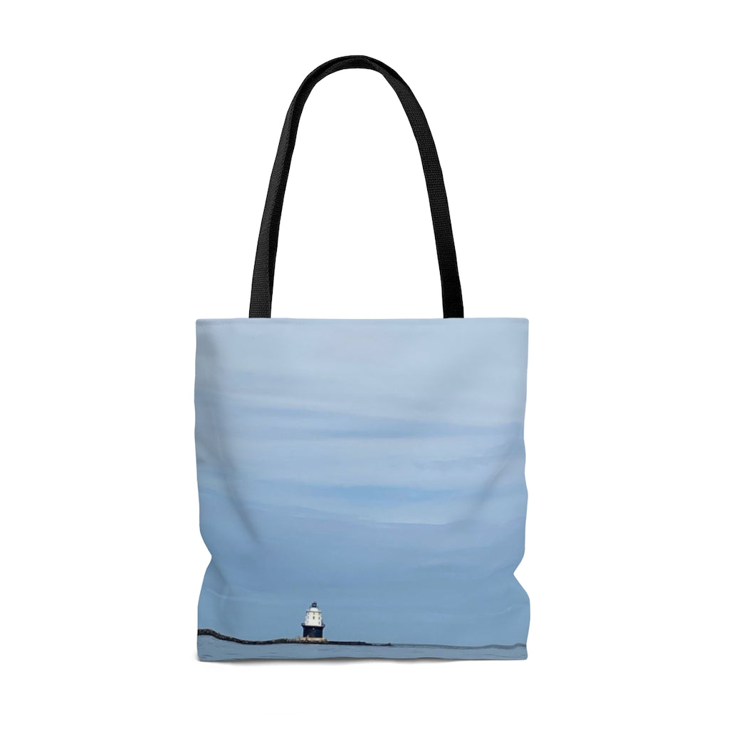 NN AOP Tote Bag Blue Sky & White Lighthouse