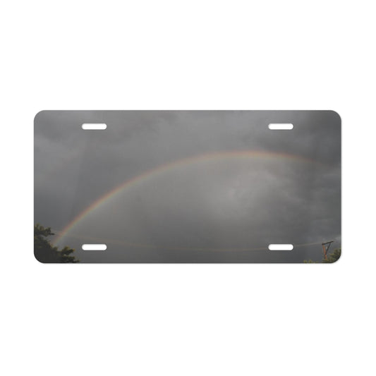 NN Vanity Plate Grey Clouds Rainbow