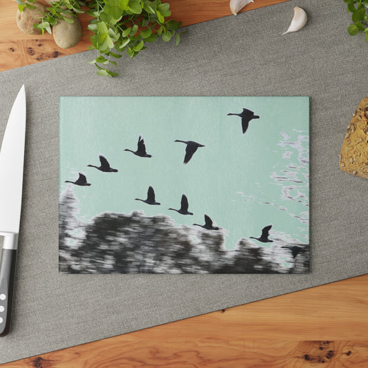 NN Glass Cutting Board Flying Flock