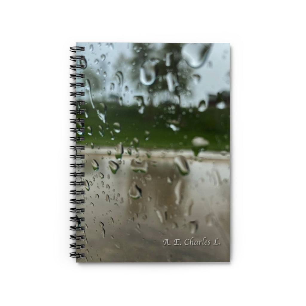 Spiral Notebook - Ruled Line Raindrops (T) Window