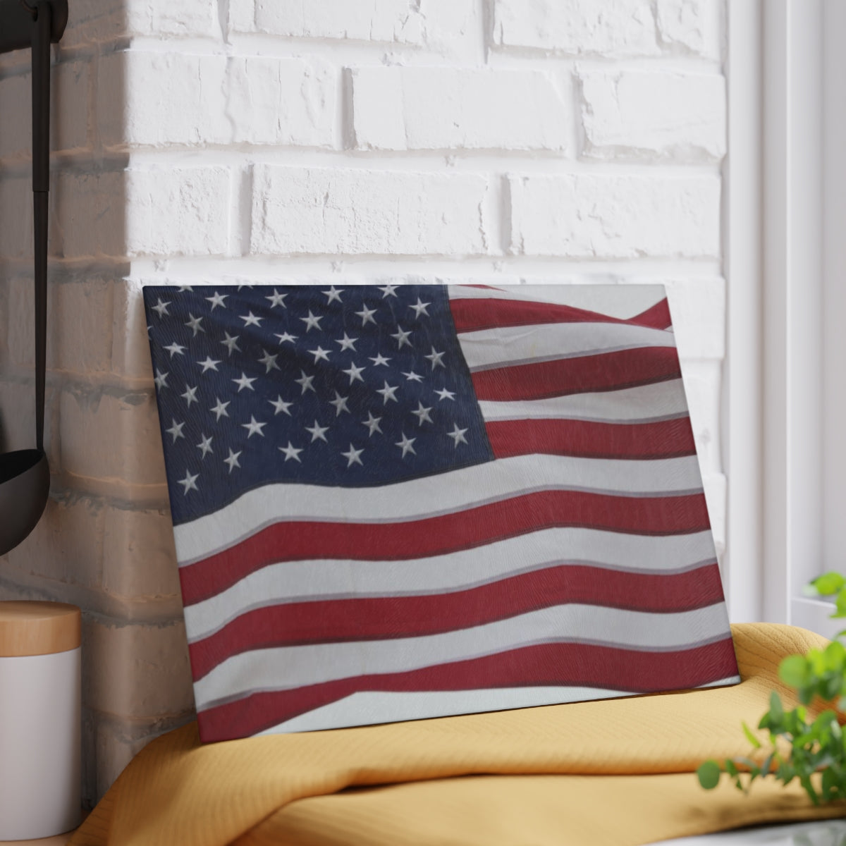 NN Glass Cutting Board American Flag