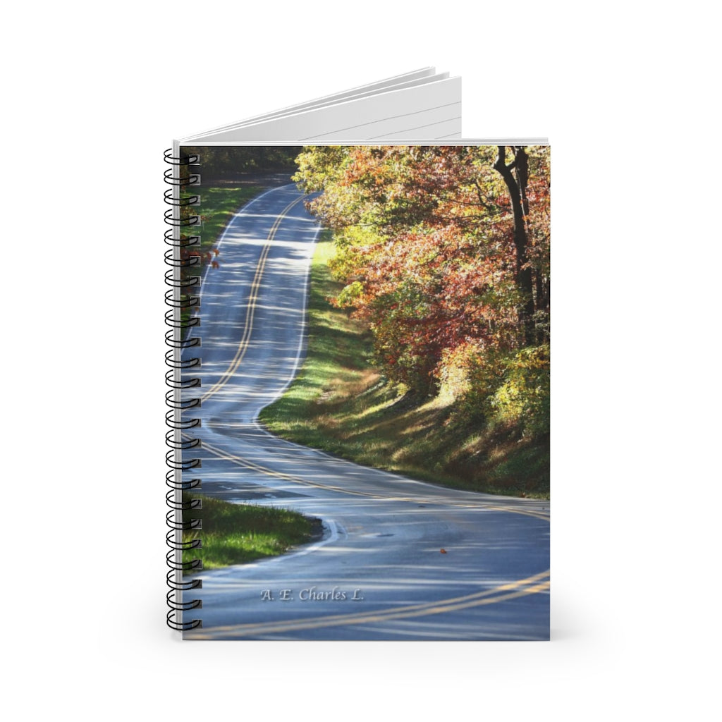 Spiral Notebook - Ruled Line Empty Road (WM)