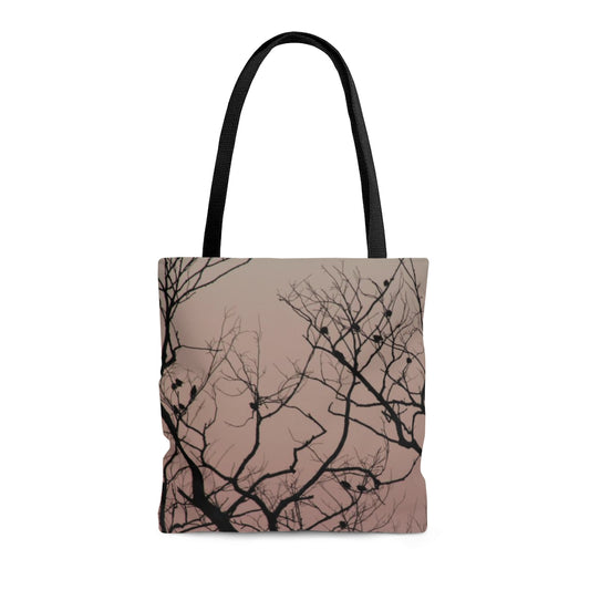 NN AOP Tote Bag Pink Sky Birds