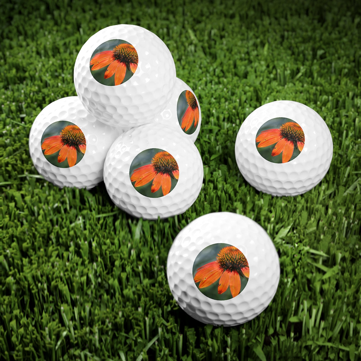 NN Golf Balls, 6pcs Orange Petal Flower