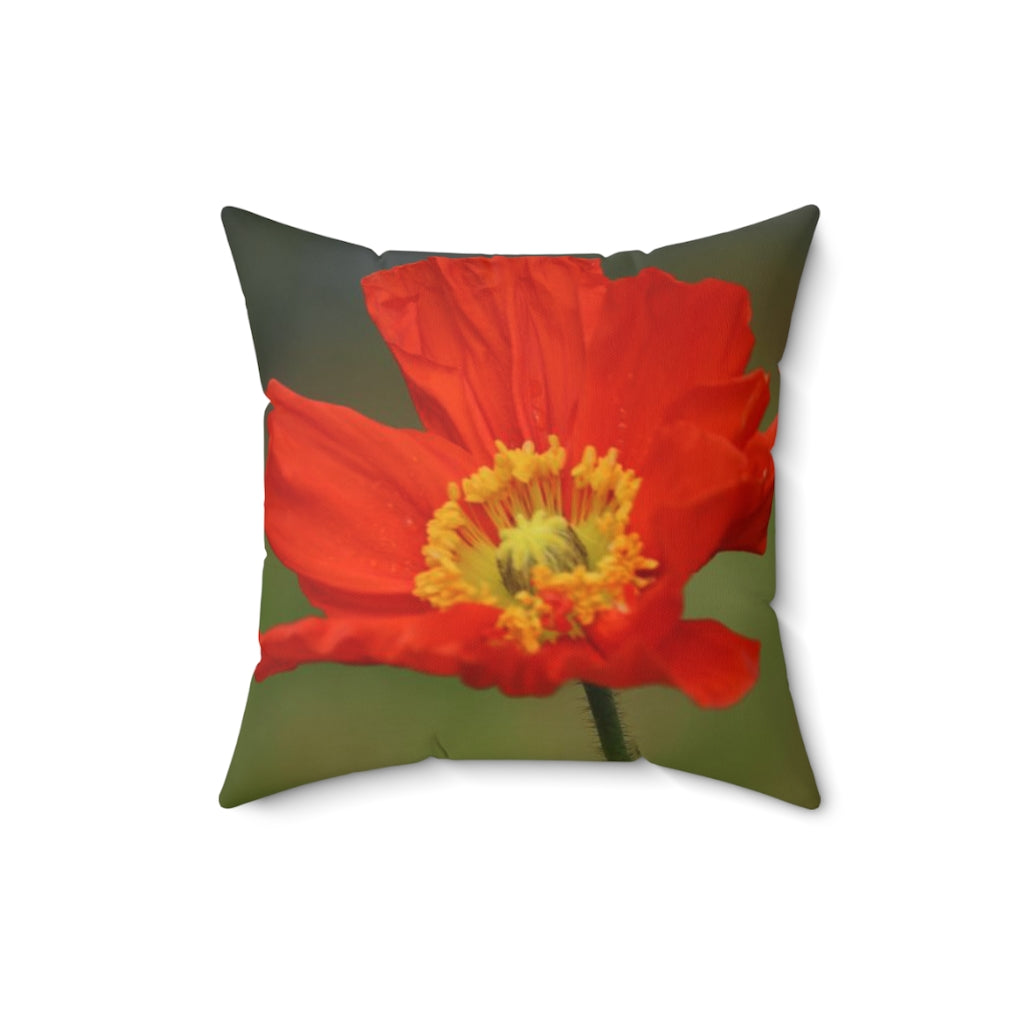 NN Spun Polyester Square Pillow Orange Flower