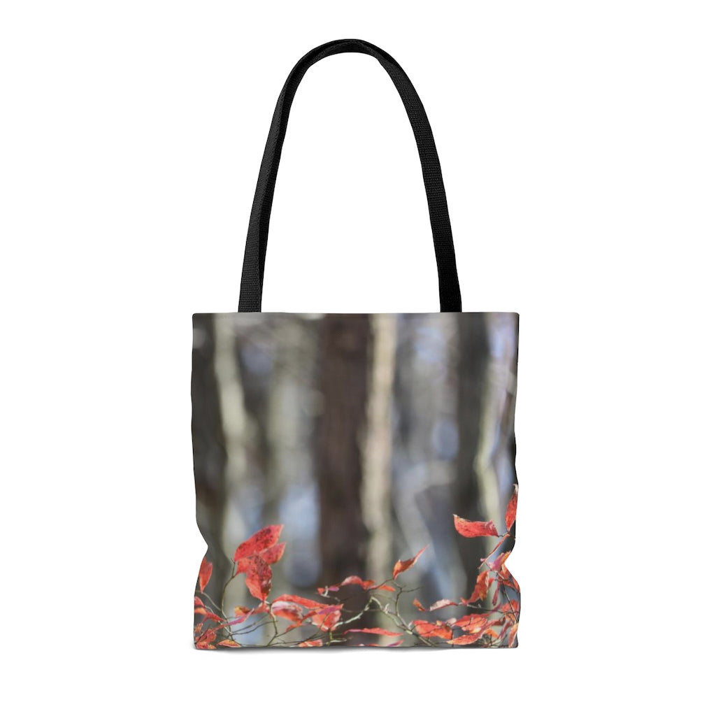 NN AOP Tote Bag Red Leaves Bottom Trees