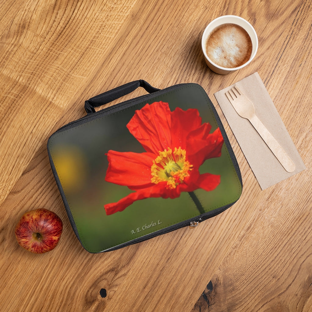 Lunch Bag Orange Flower