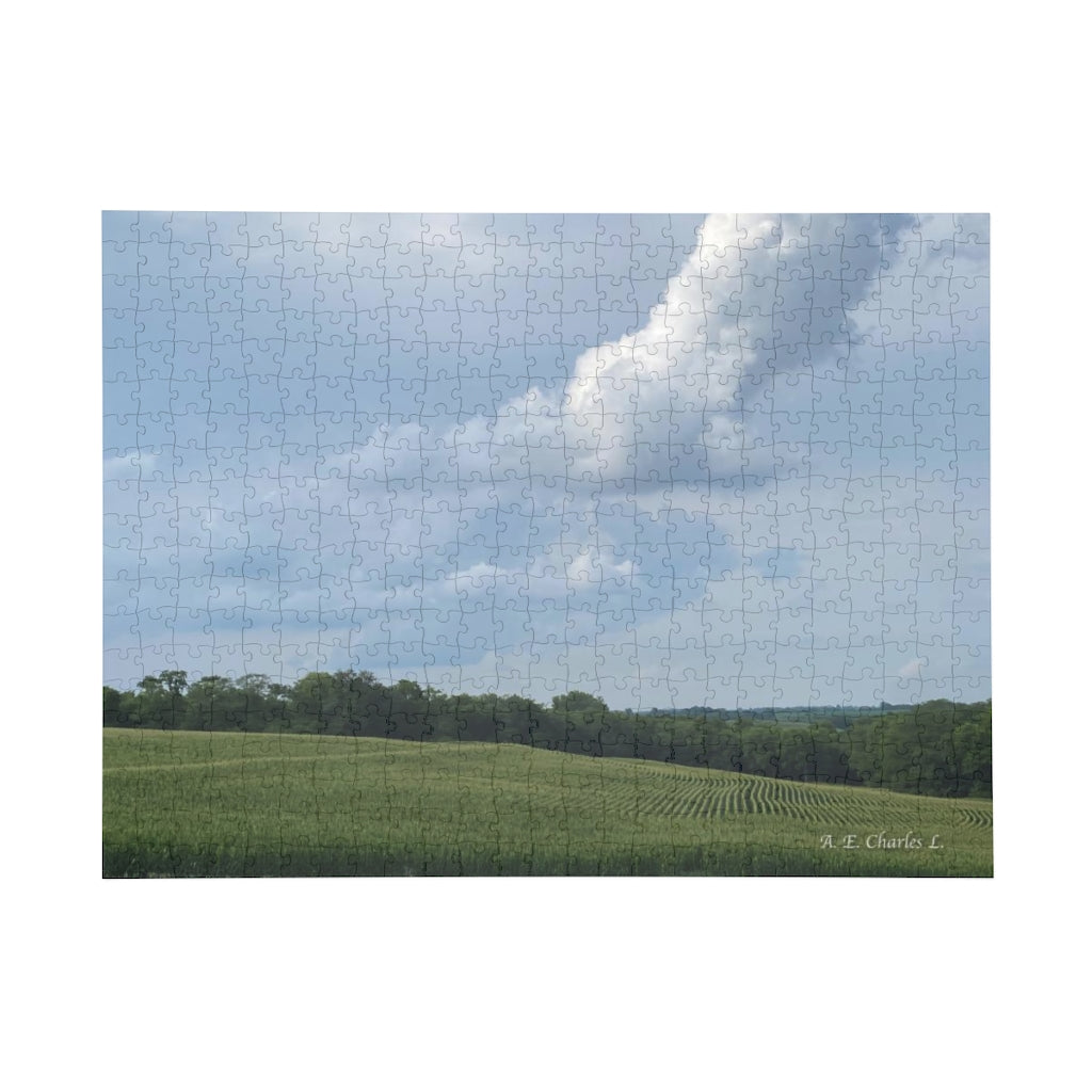 Puzzle 500 Pieces Cornfield & Big Clouds