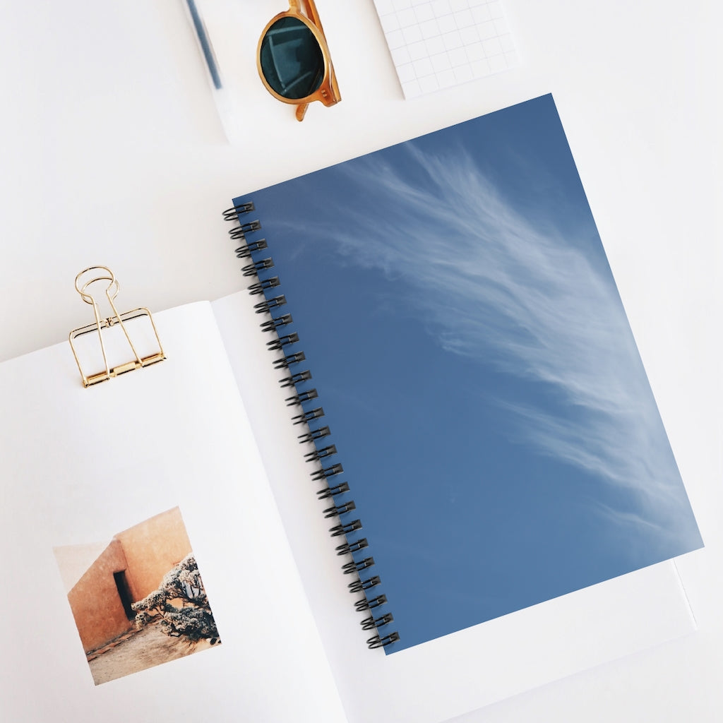 NN Spiral Notebook - Ruled Line Feather Cloud