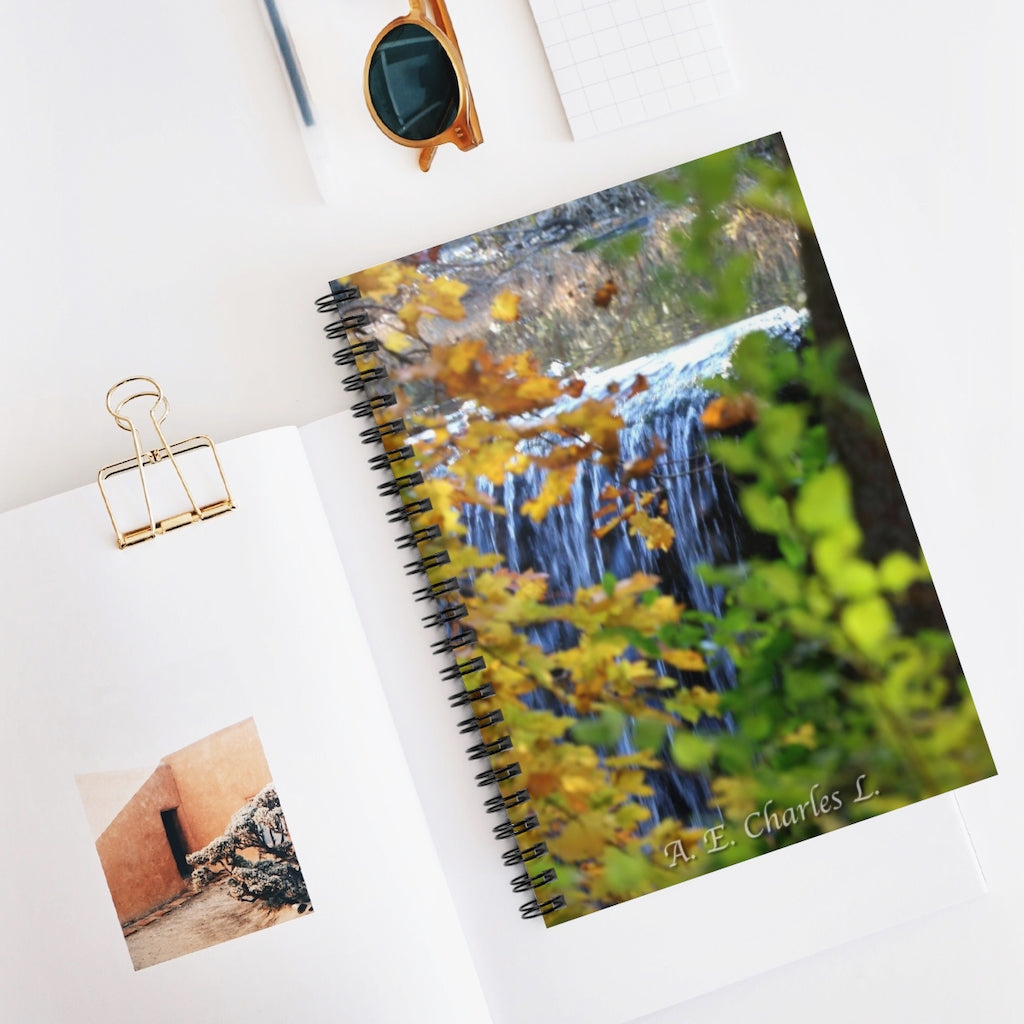 Spiral Notebook - Ruled Line Autumn Waterfall