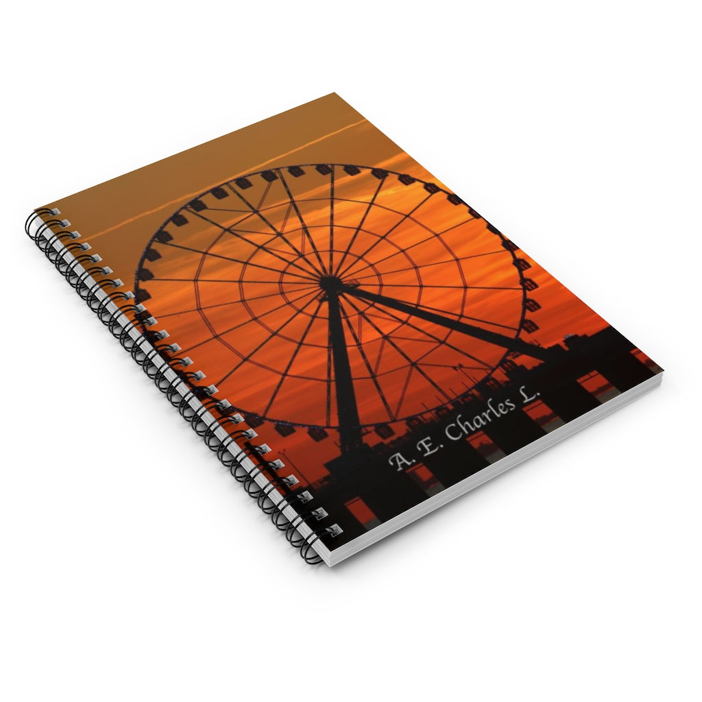 Spiral Notebook - Ruled Line Yellow Sky ACNJ Ferris Wheel