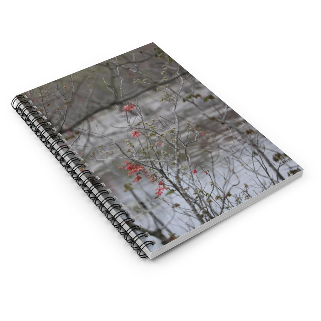 NN Spiral Notebook - Ruled Line Tiny Reds & Greens Sticks & Water