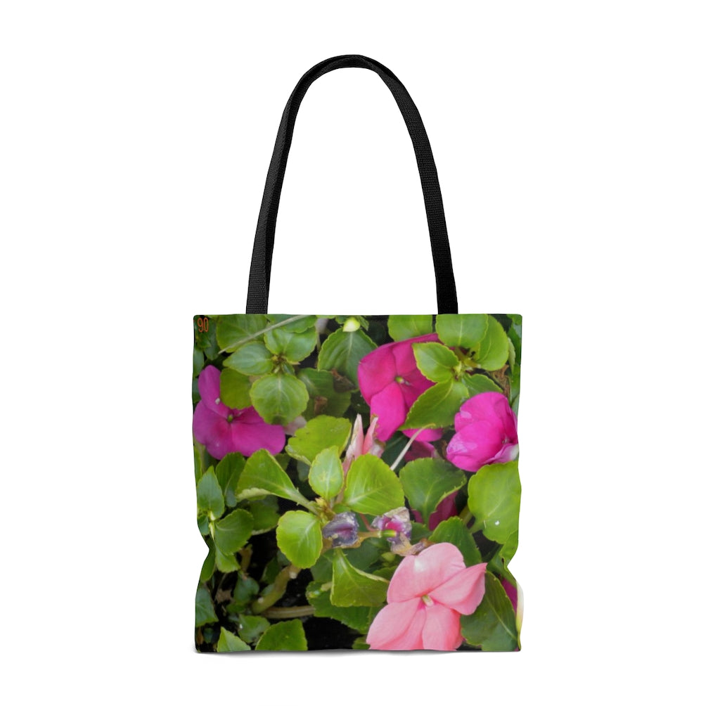 NN AOP Tote Bag Pale Pink & Fuchsia Impatiens