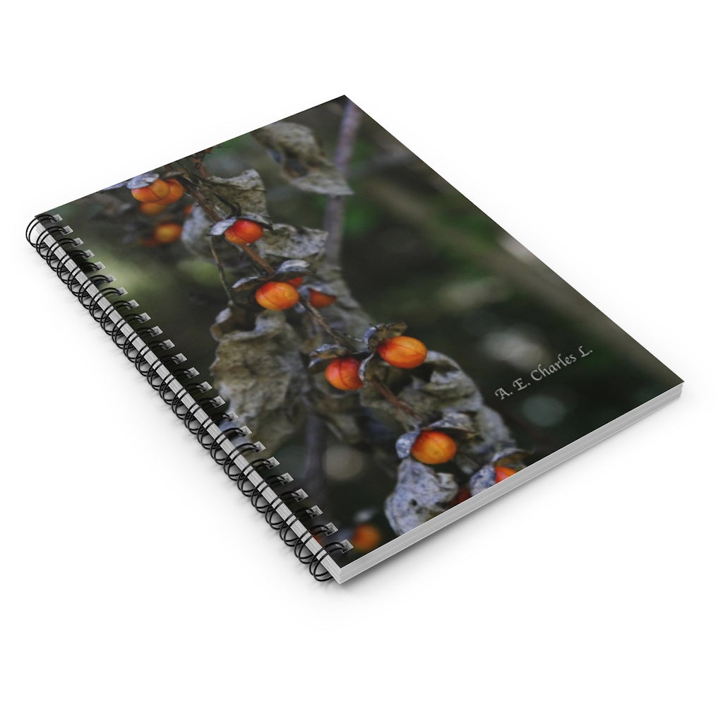 Spiral Notebook - Ruled Line Orange Berries