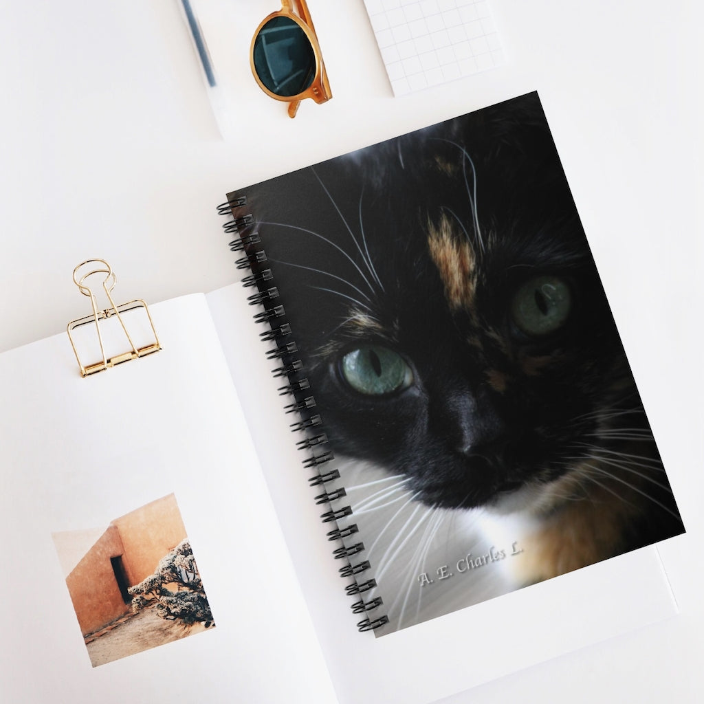 Spiral Notebook - Ruled Line Cat Face (P)