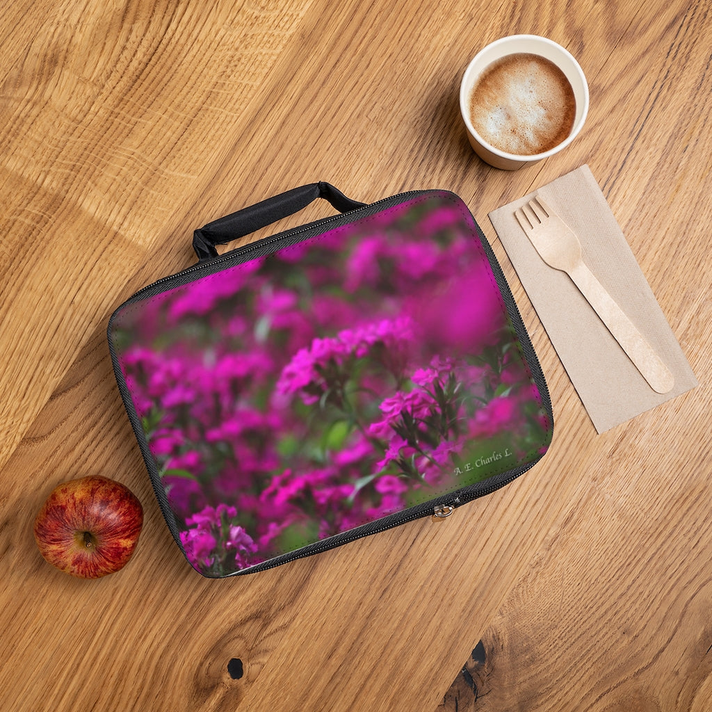 Lunch Bag Purple Pinkish Flowers