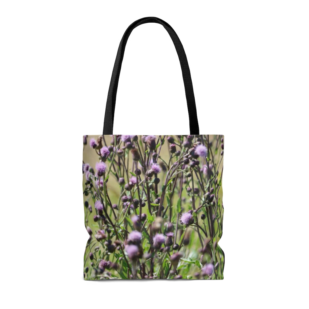 NN AOP Tote Bag Purple Fluff Flowers