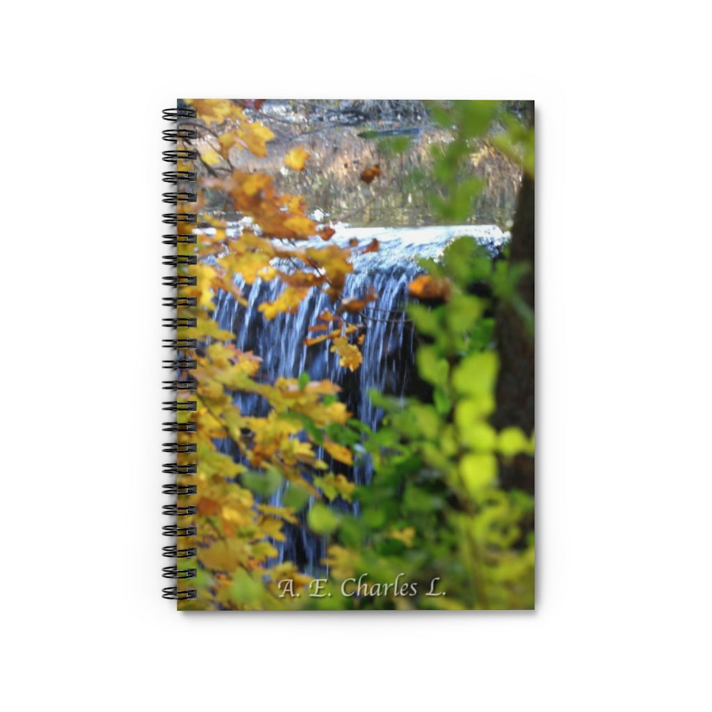 Spiral Notebook - Ruled Line Autumn Waterfall