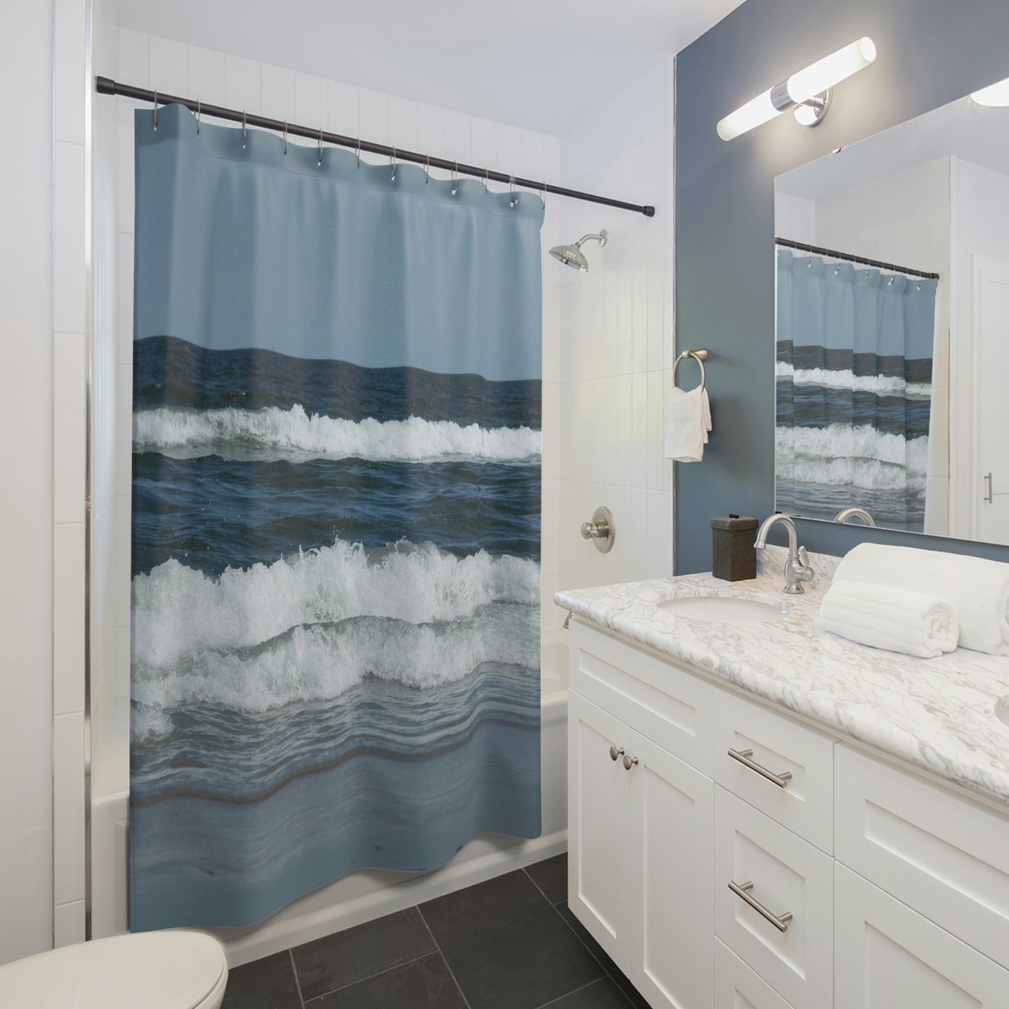 NN Shower Curtains OCNJ Waves Crashing In