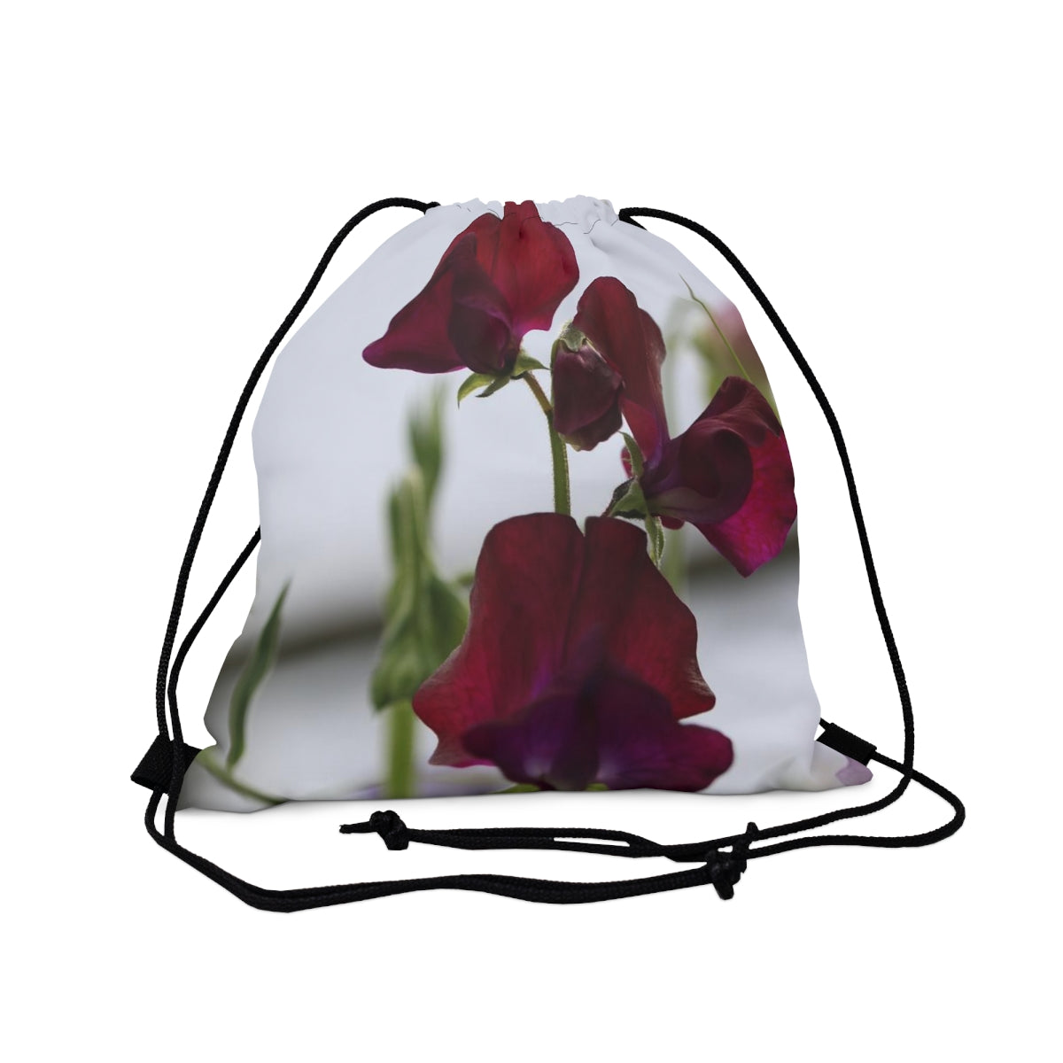 NN Outdoor Drawstring Bag Few Maroon Flowers