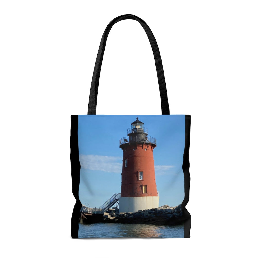 NN AOP Tote Bag Blue Sky Sunshine Lighthouse