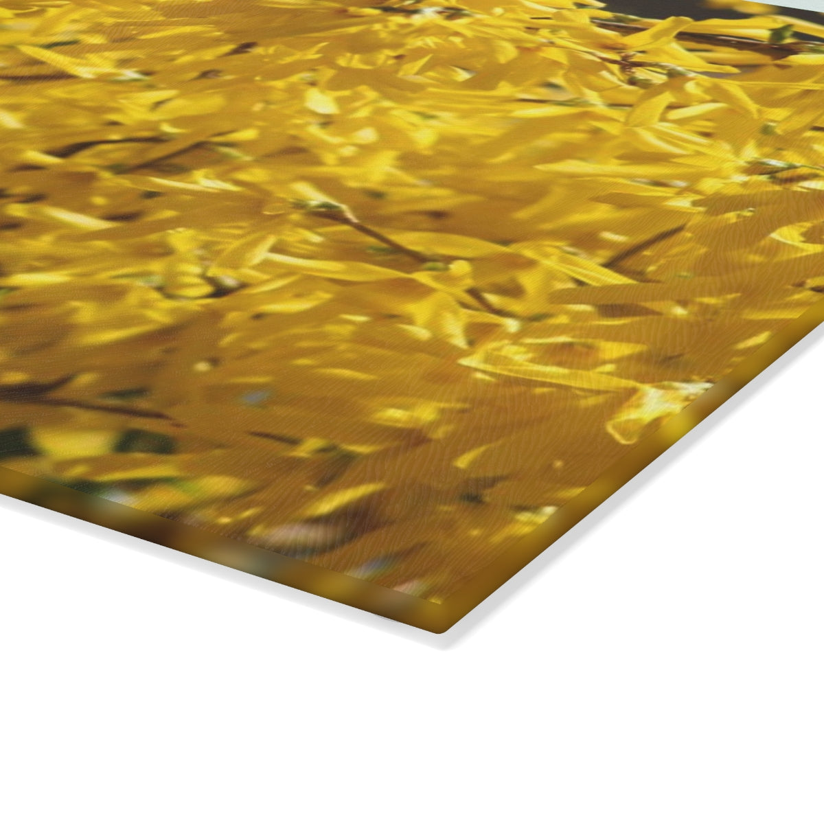 NN Glass Cutting Board Forsythia