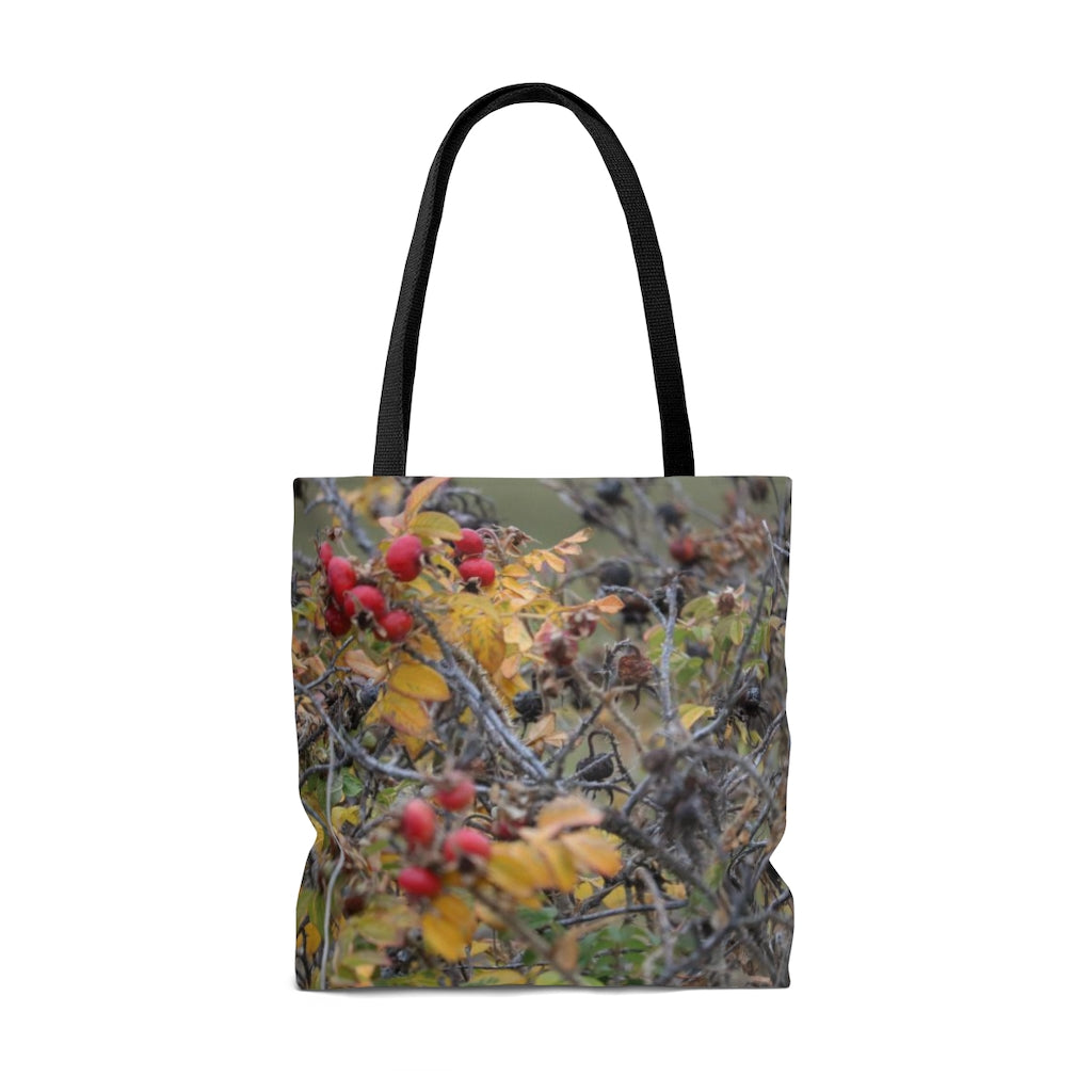 NN AOP Tote Bag Yellow Leaf Red Berries