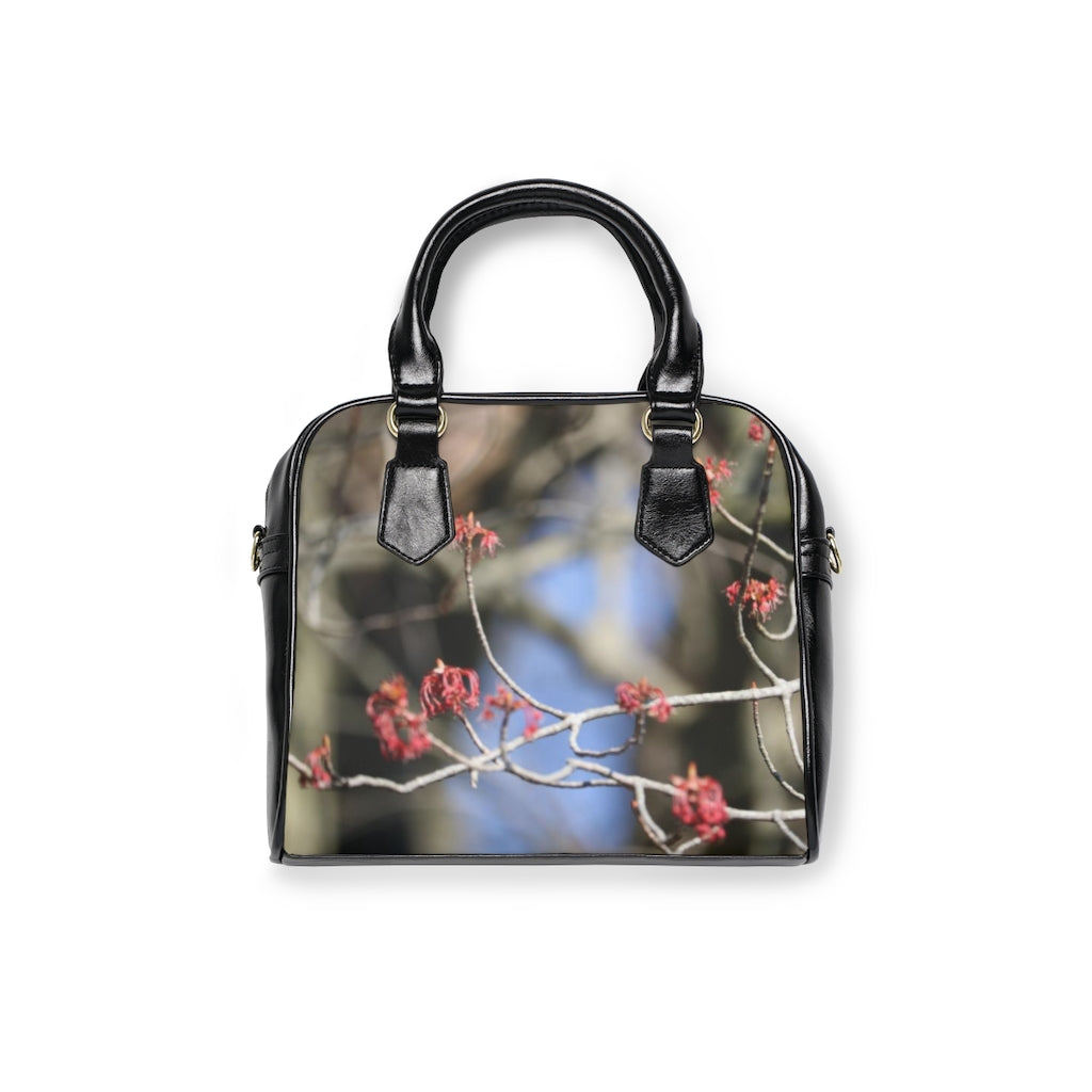 NN Shoulder Handbag Red Buds Blue Sky