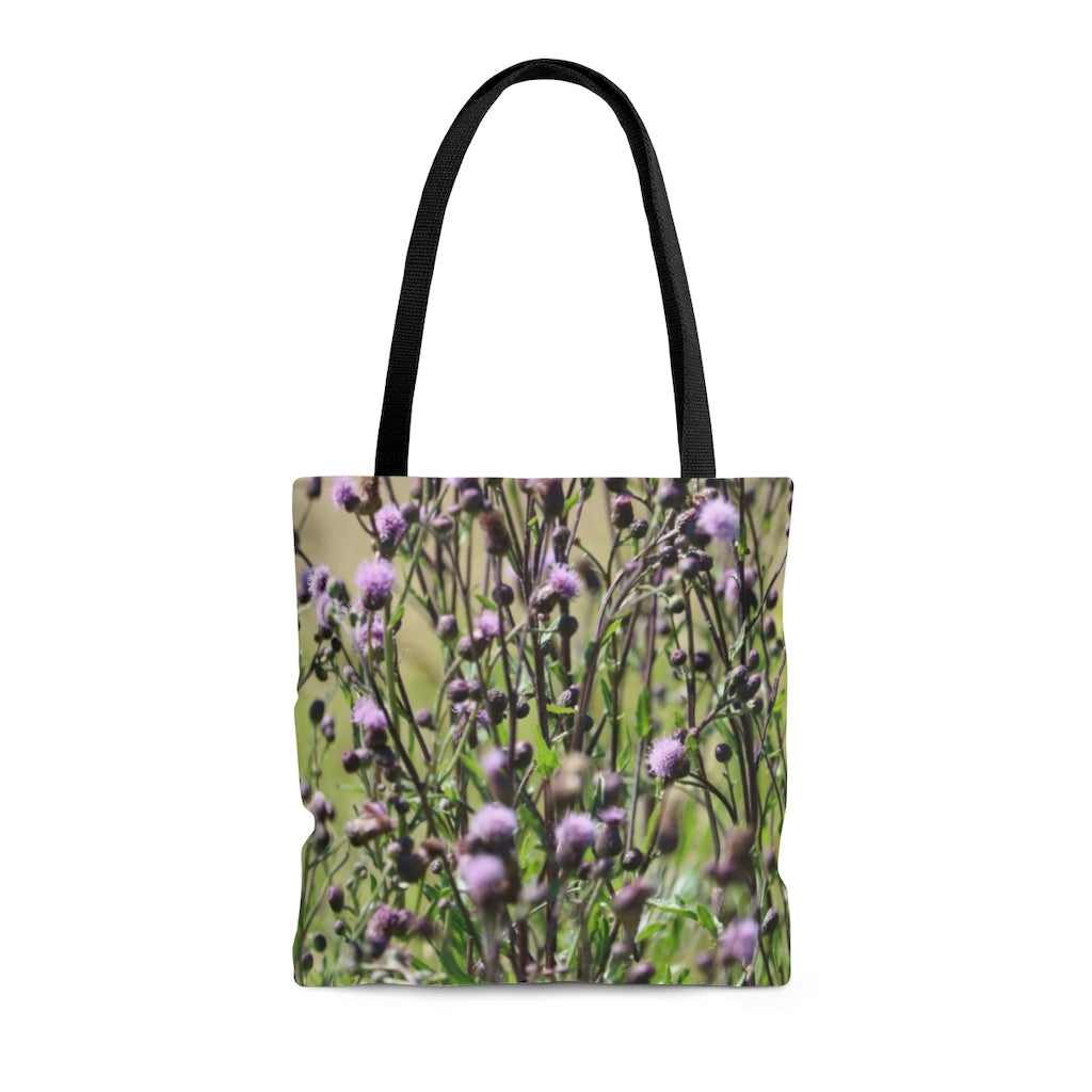 NN AOP Tote Bag Purple Fluff Flowers