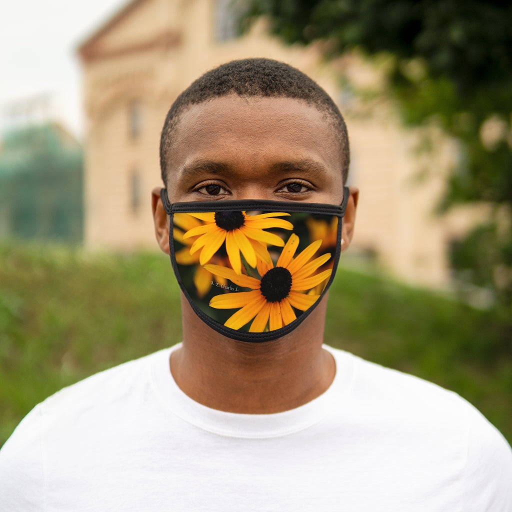 Mixed-Fabric Face Mask 2 Black Eyed Susans