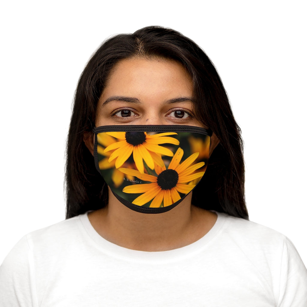 Mixed-Fabric Face Mask 2 Black Eyed Susans