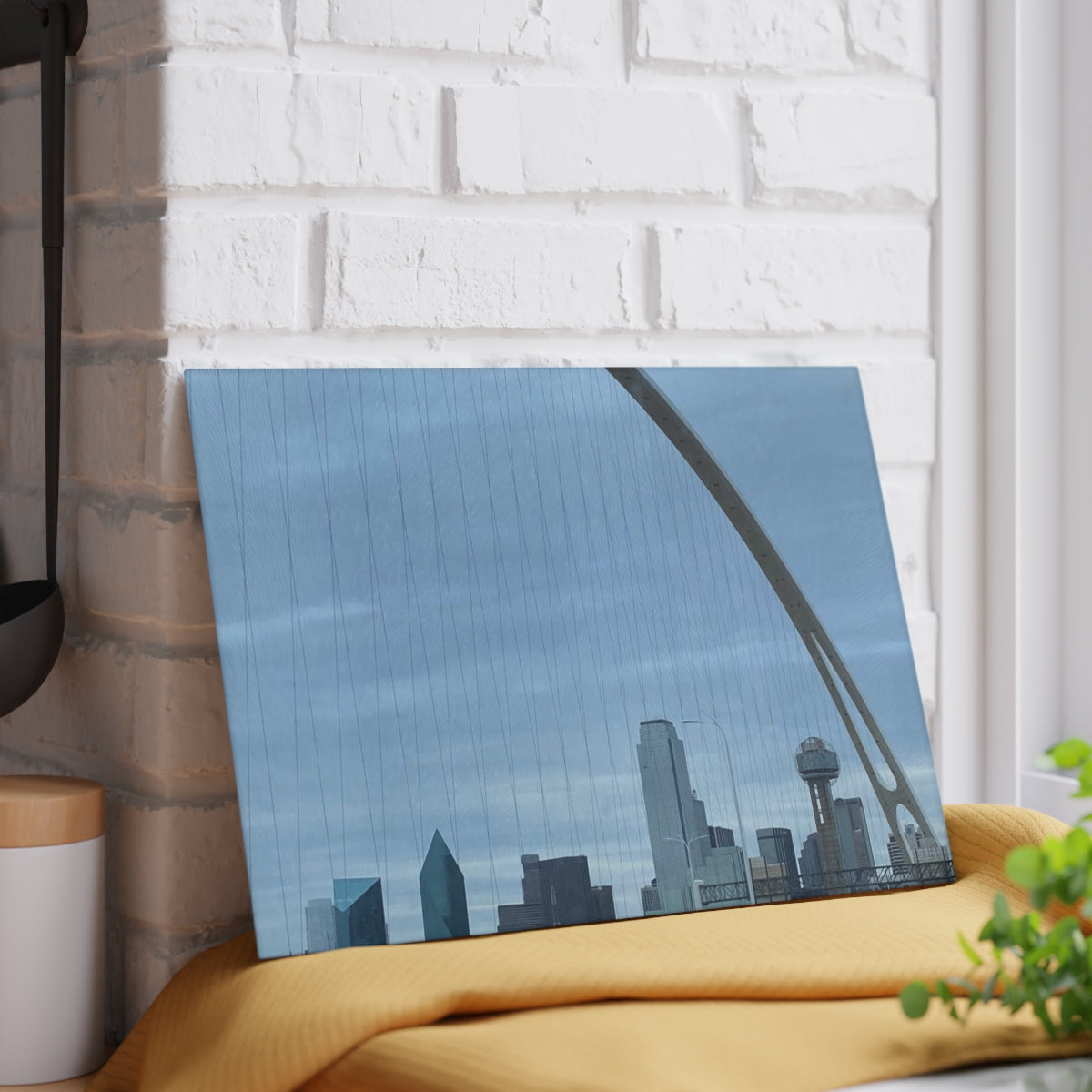 NN Glass Cutting Board Blue Skies Bridge & City