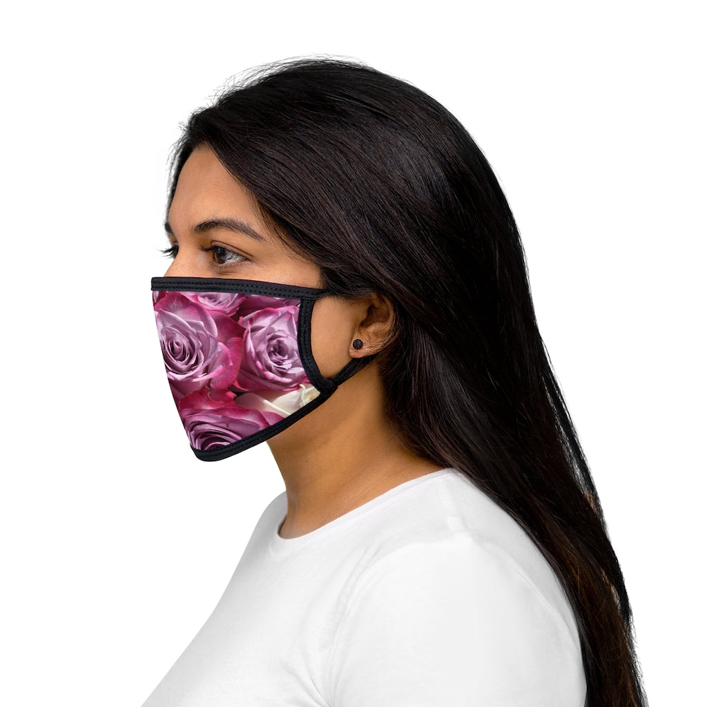 NN Mixed-Fabric Face Mask Bunch Of Pink Roses