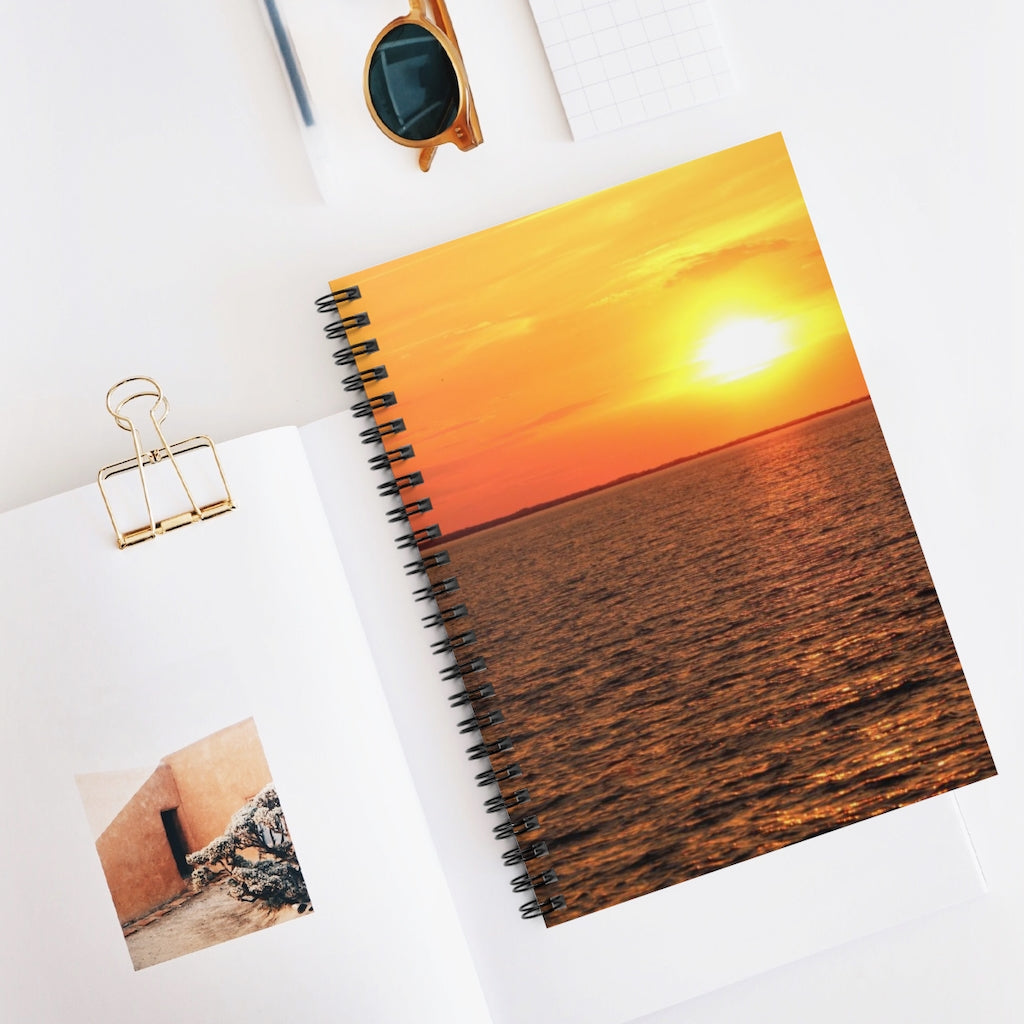 NN Spiral Notebook - Ruled Line Low Yellow Sun