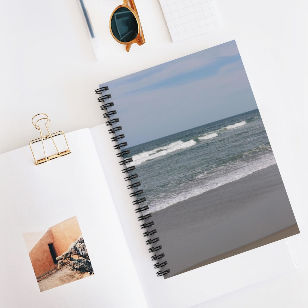 NN Spiral Notebook - Ruled Line Waves Coming Over