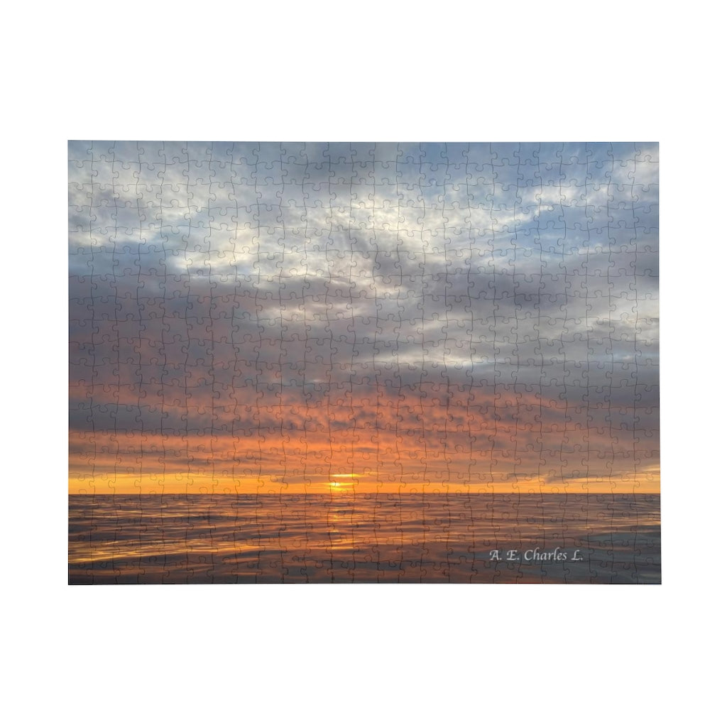 Puzzle 500 Piece CMNJ Orange Mirror Ocean Waves