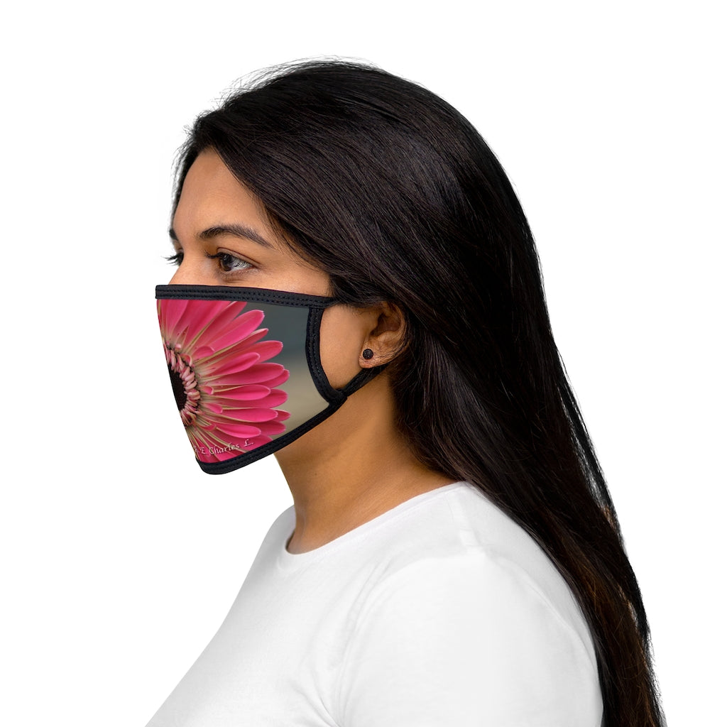 Mixed-Fabric Face Mask Pink Flower