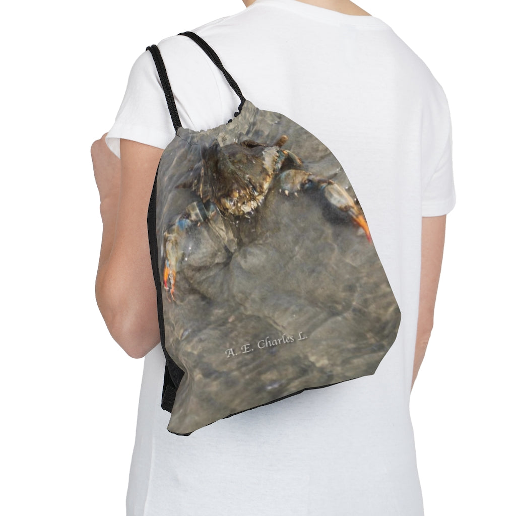 Outdoor Drawstring Bag Hello Crab