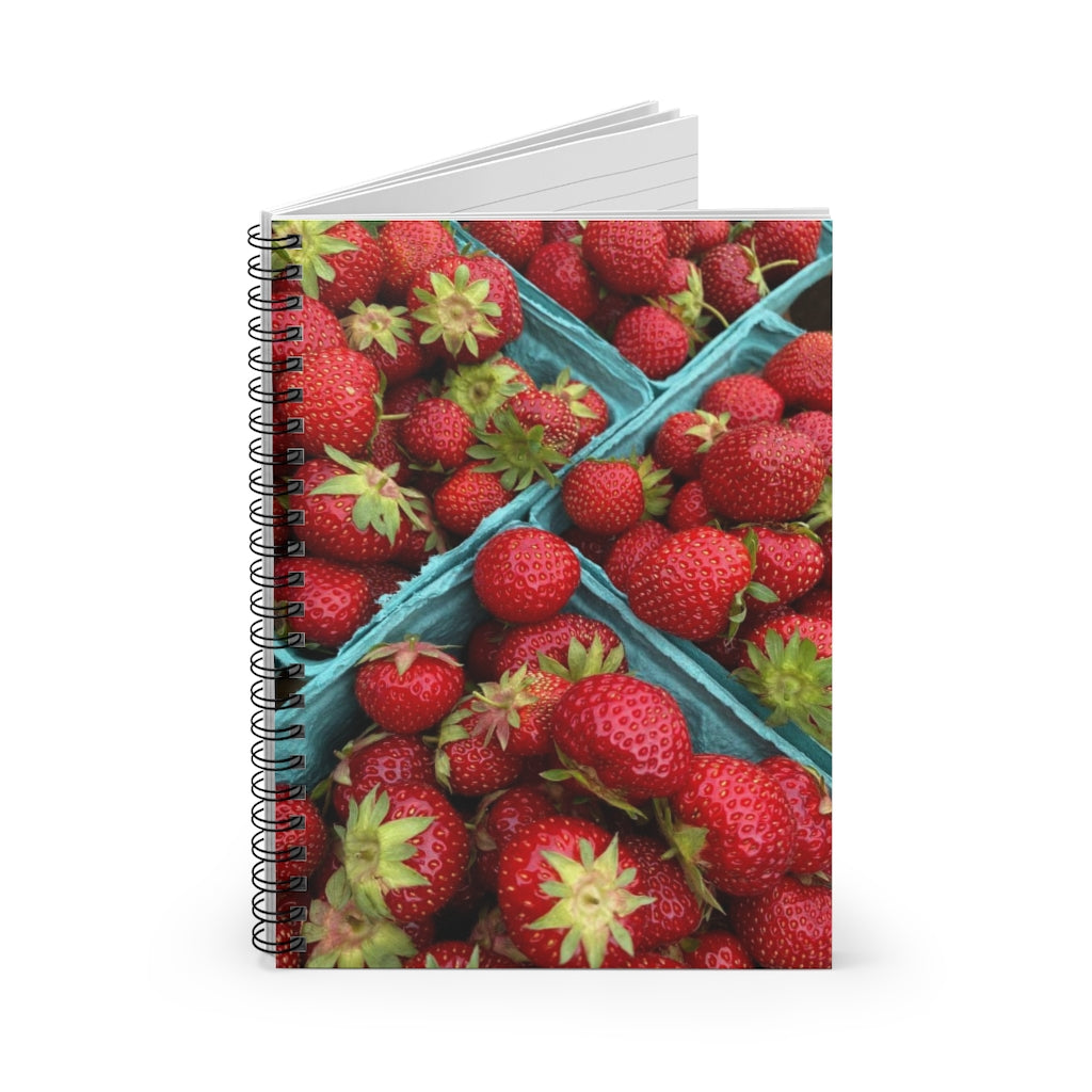 NN Spiral Notebook - Ruled Line Lots Of Strawberries