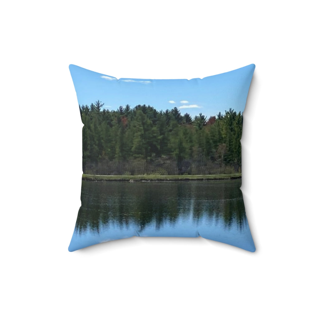 NN Spun Polyester Square Pillow Trees Over Water