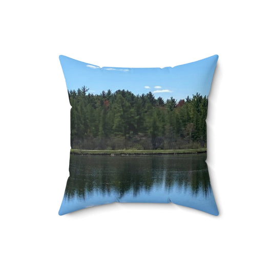 NN Spun Polyester Square Pillow Trees Over Water