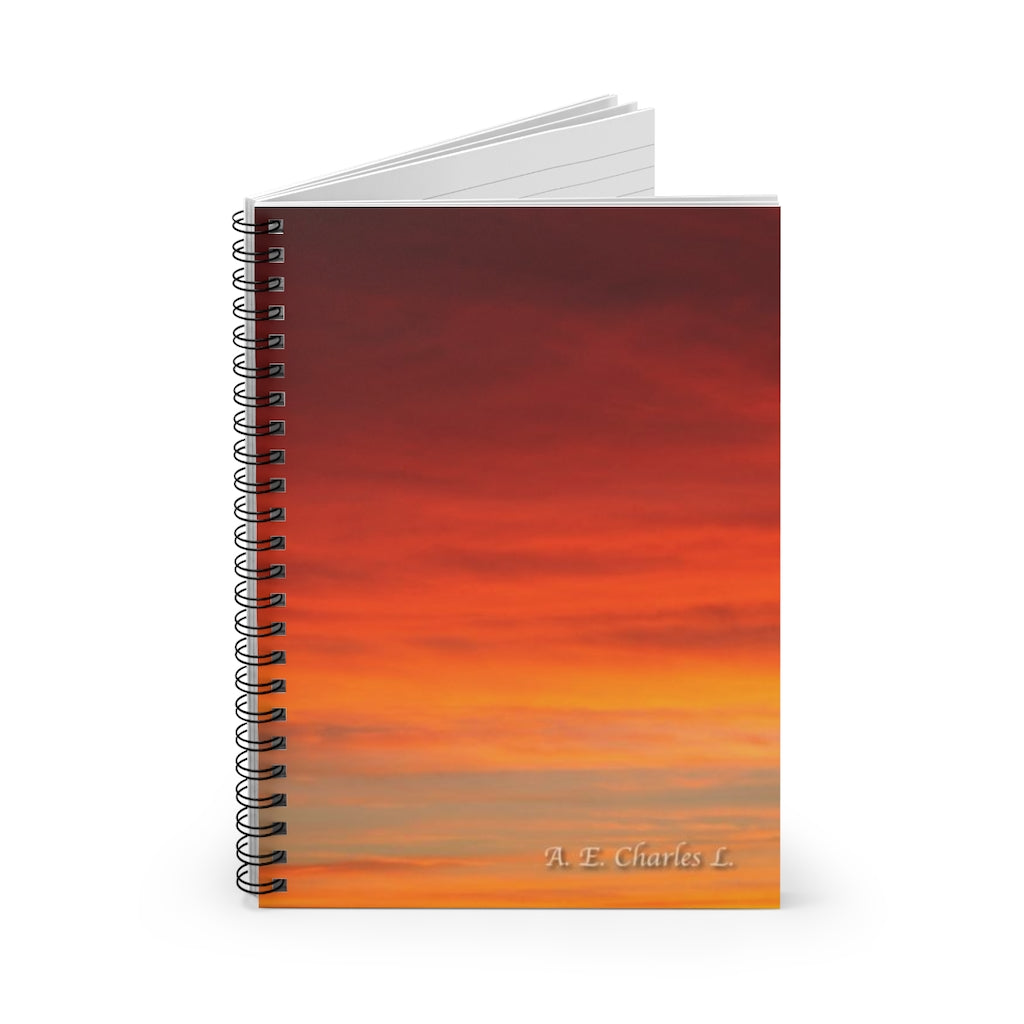 Spiral Notebook - Ruled Line Orange Sky