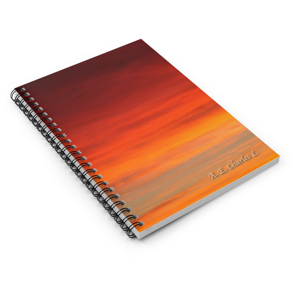 Spiral Notebook - Ruled Line Orange Sky