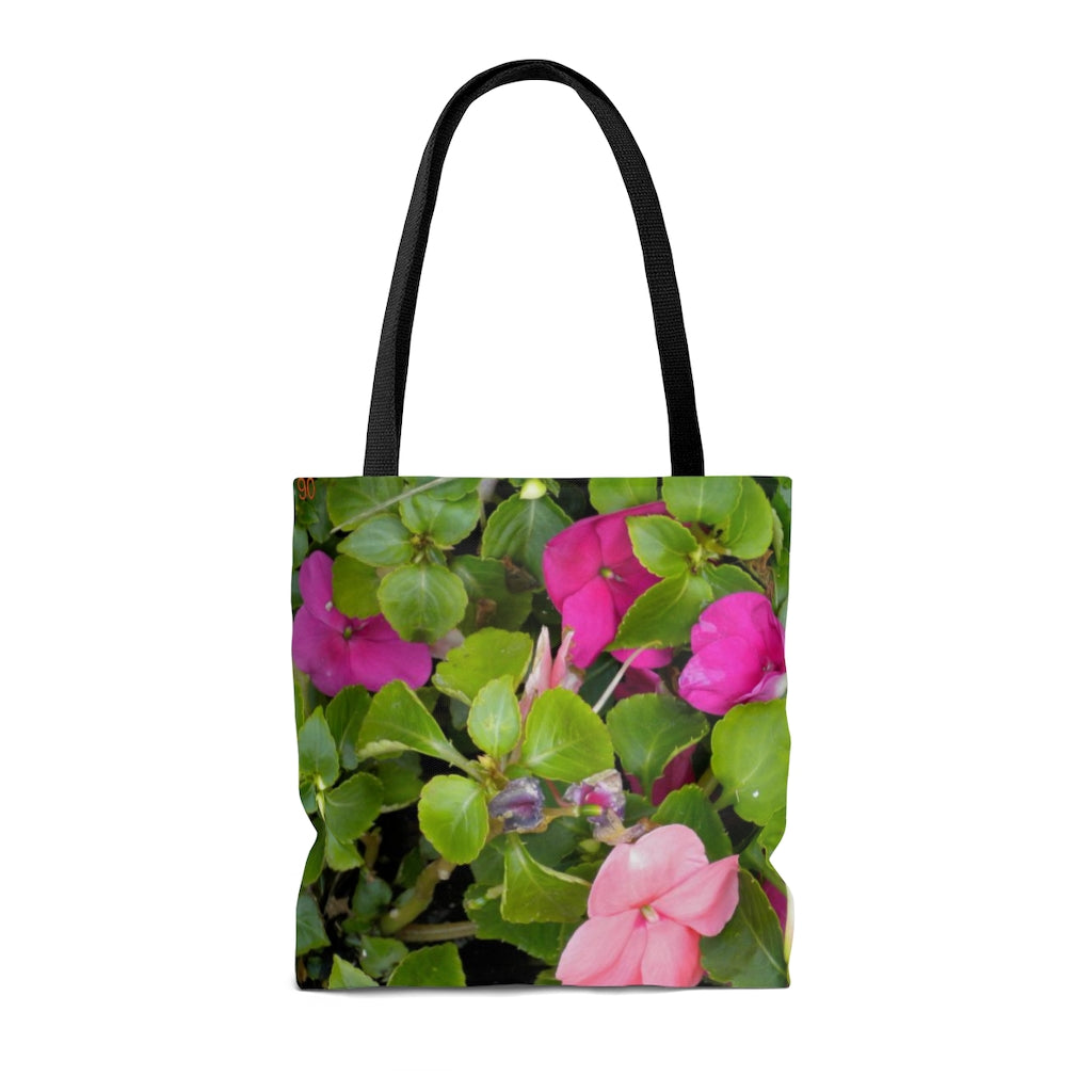 NN AOP Tote Bag Pale Pink & Fuchsia Impatiens