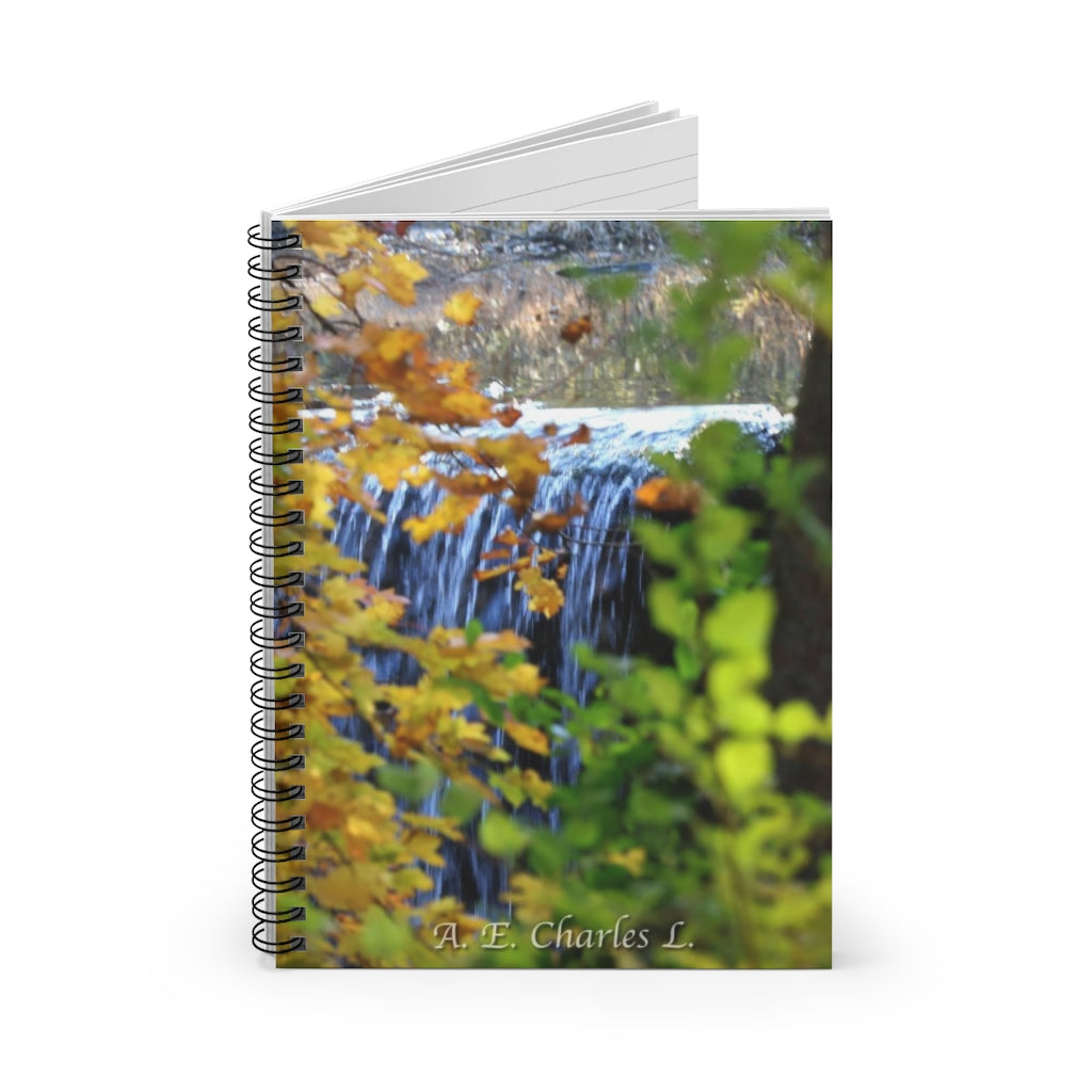 Spiral Notebook - Ruled Line Autumn Waterfall