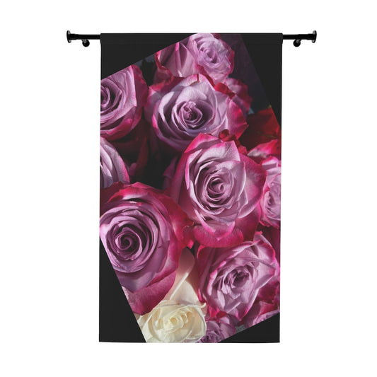 NN Window Curtains (1 Piece) Bunch Of Pink Roses